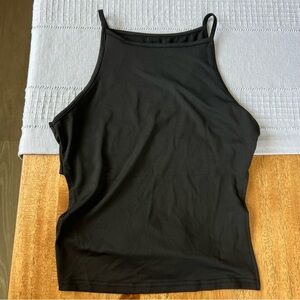 Black open back tank